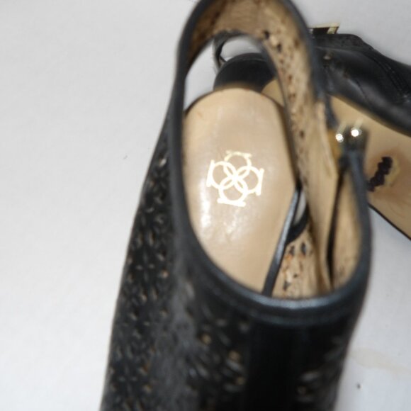 Ann Taylor Black Mesh High Heeled Ankle Booties Size 7/12 - Picture 8 of 9